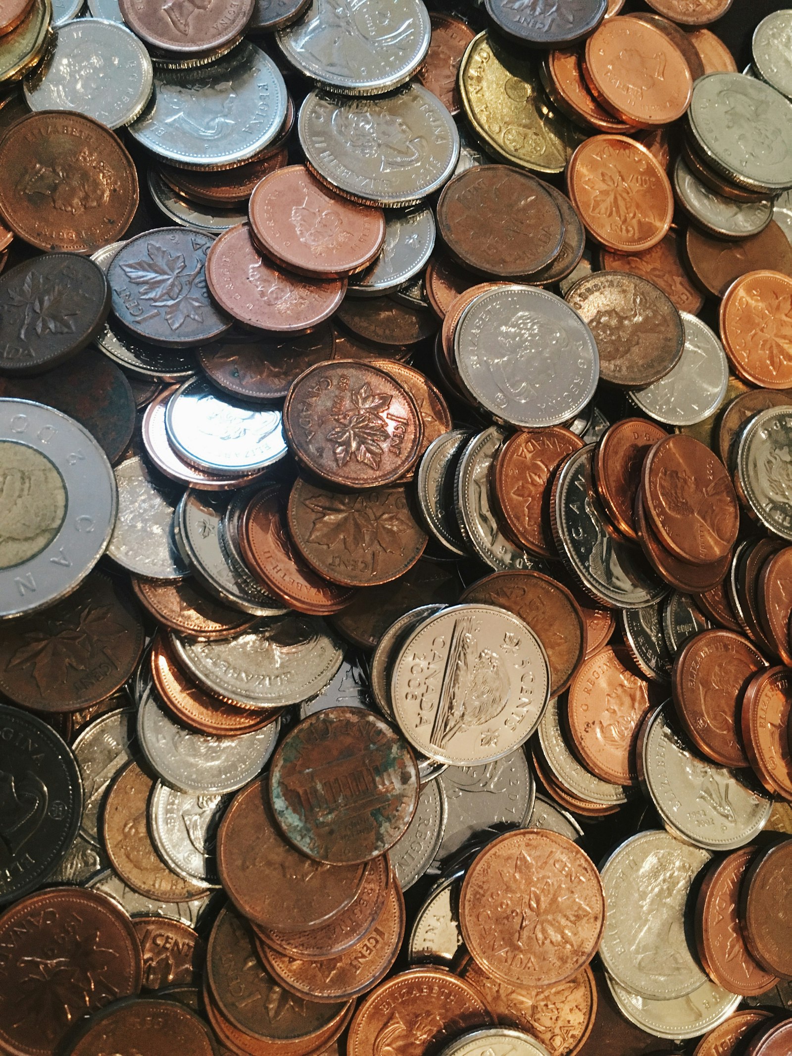 Assorted coins